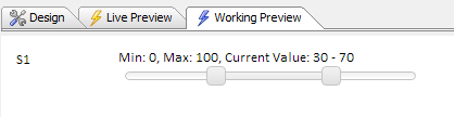 The Slider Control is defaulted to a start value of 30 and end value of 70.